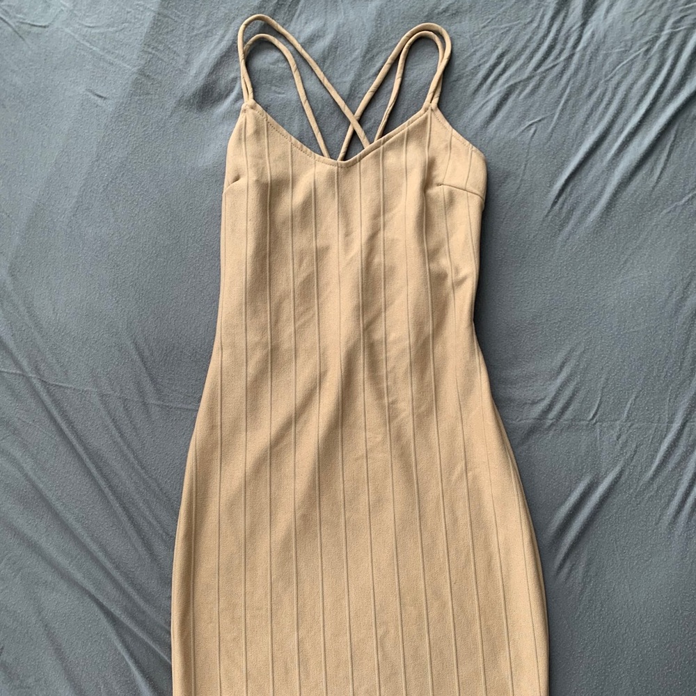 Nude midi dress
